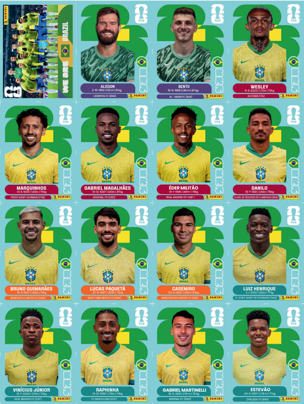 Figurinhas oficiais da Copa 2026